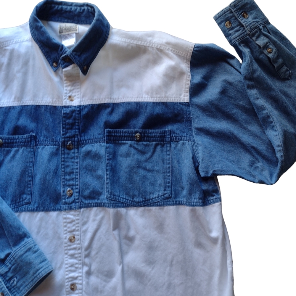 XL Express Riders vintage western shirt in lite & dark blue & white. Pre…